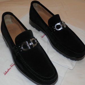 Salvatore Ferragamo Black Suede Diego